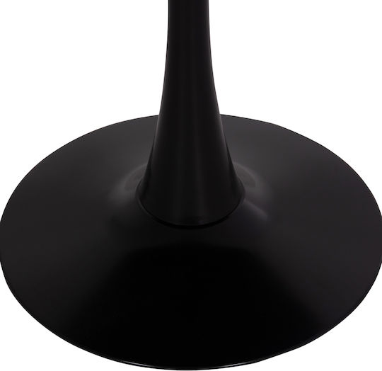 Brolin Round Table Dining Room Wooden Black Velvet-Black Metal 50x50x73cm