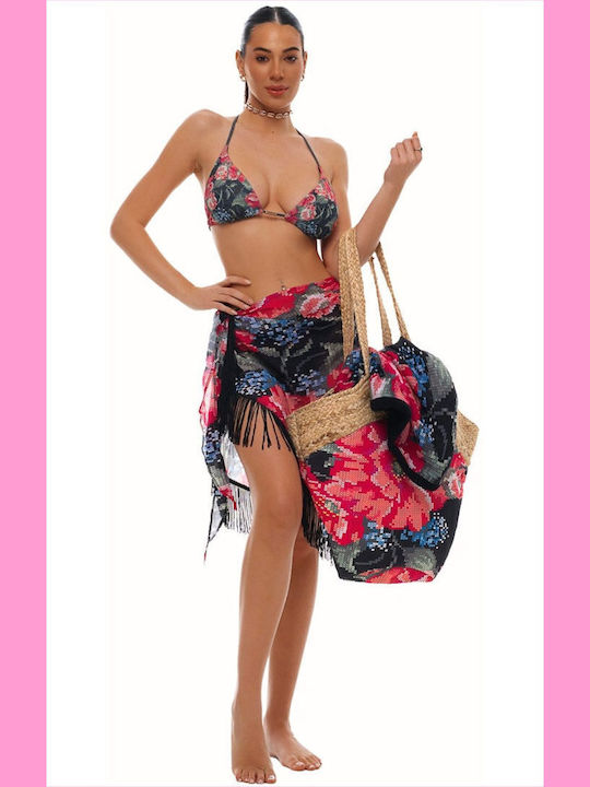 Bluepoint Wicker Beach Bag Multicolour
