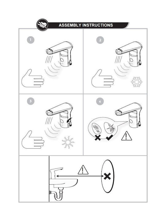 Electronic Sink Faucet Lever Temperature Control Serel E.c.a 10810837