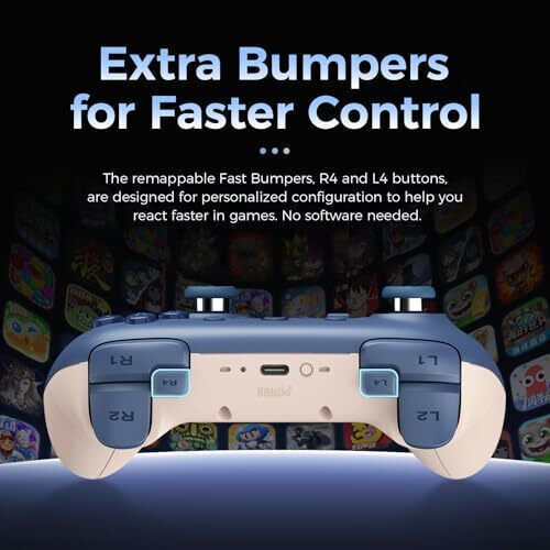 8Bitdo Ultimate 2C Безжичен Gamepad с Хол Ефект Стикове за Switch / Switch 2 Син