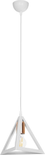 GloboStar Triangle Pendant Light White Bell with Socket E27 24x24x56cm