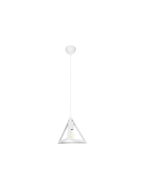 GloboStar Triangle Pendant Light White with Socket E27 24x24x86cm