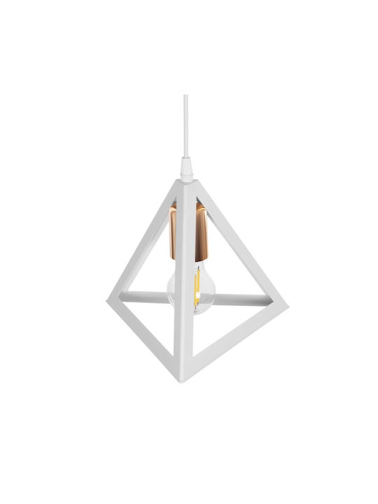 GloboStar Triangle Pendant Light White Bell with Socket E27 24x24x56cm