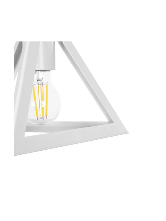 GloboStar Triangle Pendant Light White with Socket E27 24x24x86cm