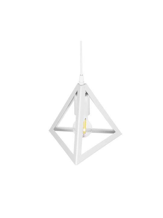 GloboStar Triangle Pendant Light White with Socket E27 24x24x86cm