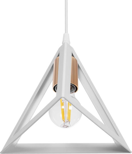 GloboStar Triangle Pendant Light White Bell with Socket E27 24x24x56cm