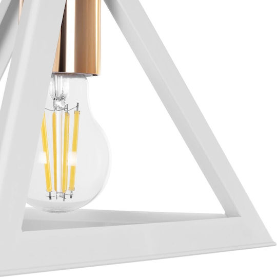 GloboStar Triangle Pendant Light White Bell with Socket E27 24x24x56cm