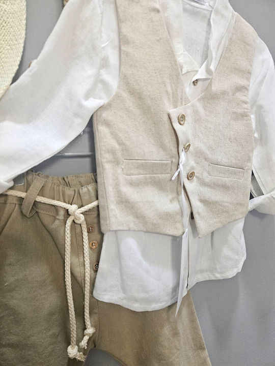 Guy Laroche Costum de Botez cu Sacou pentru Băiat Alb 6buc