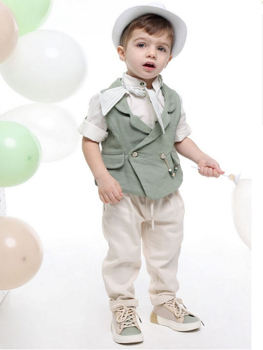 Mi Chiamo Boys Baptism Suit Green
