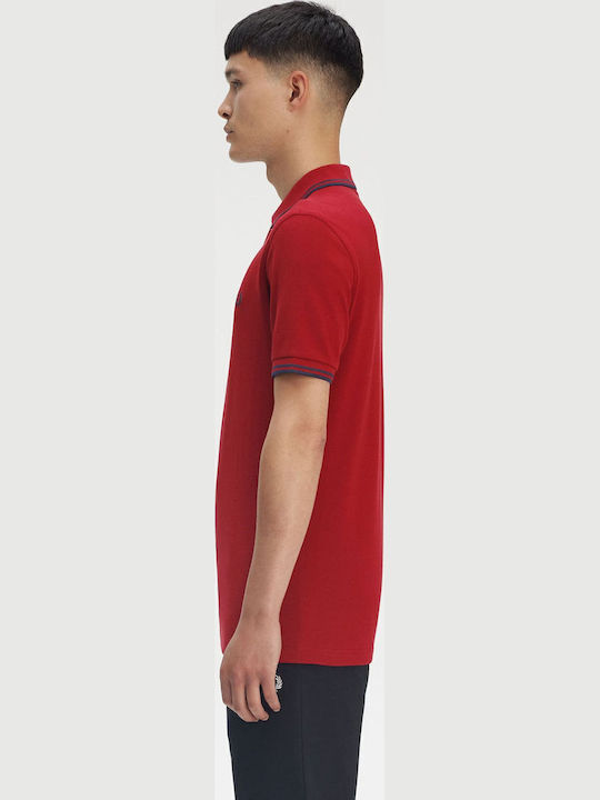 Polo Herrenbluse Kurzarm Rote
