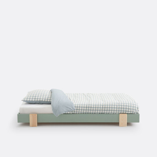 Pat pentru Copii Single Verde pentru Saltea 90x190cm