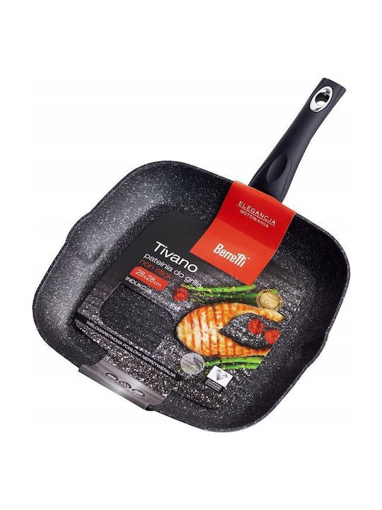 Berretti Tivano Aluminum Grill Pan with Non-Stick Interior Coating 28cm