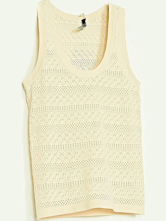 Women's Blouse Sleeveless Beige