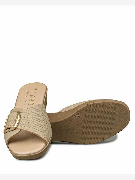 Damenplattformen Beige