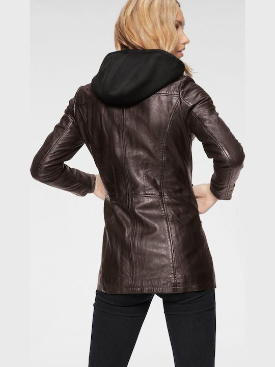Gipsy Rose Leather Jacket Leather Dark Brown