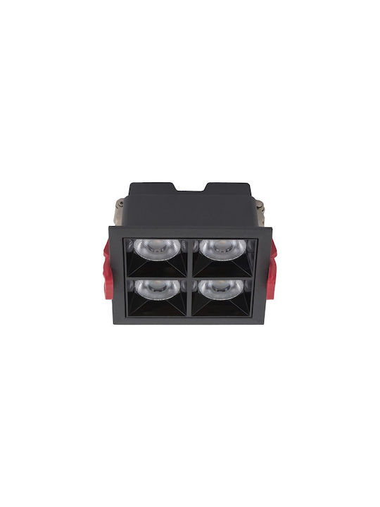 Nowodvorski Einbau Spot mit integriertem LED und Natürliches Weißes Licht Schwarz 8.2x8.2cm. 1Stück