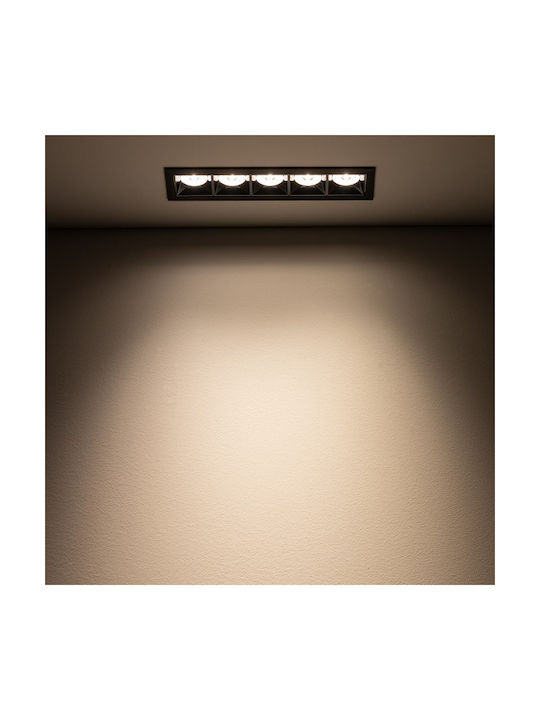 Nowodvorski Rechteckig Einbau Spot mit integriertem LED und Warmweißes Licht Schwarz 19.5x4.5cm. 1Stück
