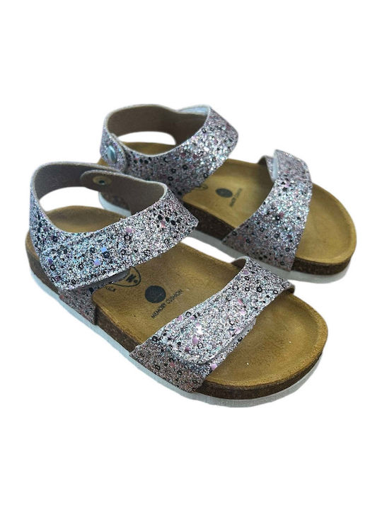 Kinder Sandalen Sara Anatomisch Glitter Brush Plata