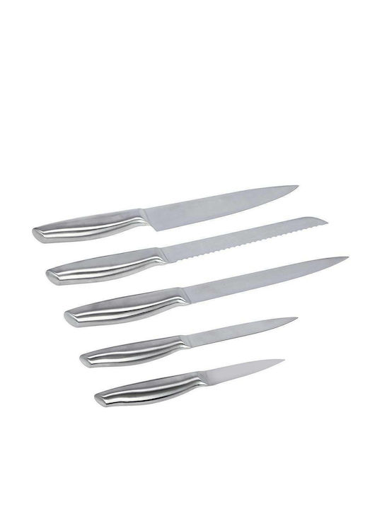 Cryspo Trio Acacia Knife Set with Block from Stainless Steel 5pcs