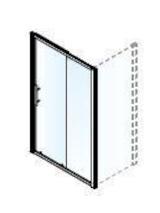 Shower Door 140cm 137-141x185cm 6mm Glass Clean Glass 1 Fixed & 1 Sliding Panel Axis Slider 1+1 Slx140c-100