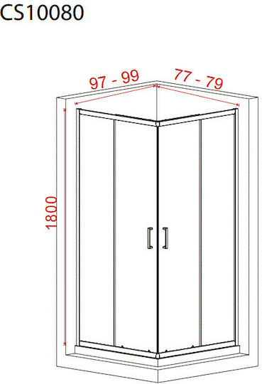 Καμπίνα Ντουσιέρας Ασύμμετρη 97-99x77-79cm 2 Σταθερά & 2 Συρόμενα Starlet Corner Entry Fabric Cs10080f-100 Καμπίνα Ντουσιέρας Ασύμμετρη 97-99x77-79cm 2 Σταθερά & 2 Συρόμενα Starlet Corner Entry Fabric Cs10080f-100