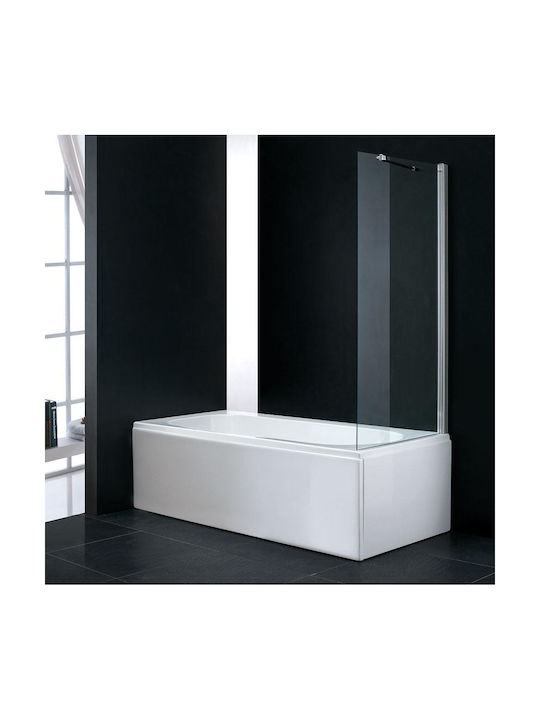 Fixed Bathtub Panel 80 cm Diagonal Support Arm 6 mm Glass Height 140 cm Axis Wbx80t-100