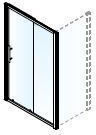 Poartă Duș 110xh185cm Sticlă 6 mm Sticlă Curată 1 Fixă & 1 Glisantă Axis Slider 1+1 Slx110c-100