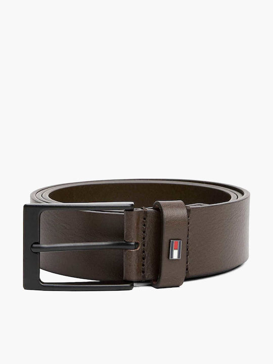 Layton Men's Belt Leather Knitted Brown