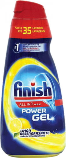 Finish All in One Max Gel Πλυντηρίου Πιάτων με Άρωμα Λεμόνι 700ml 35 Μεζούρες