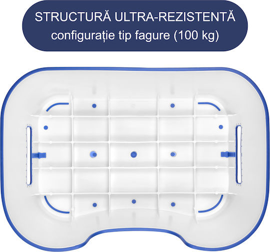 Fiziotab Ocean Booster Seat Non-slip Surface Handles Stool Type Use At Sink Bathroom Kitchen Blue