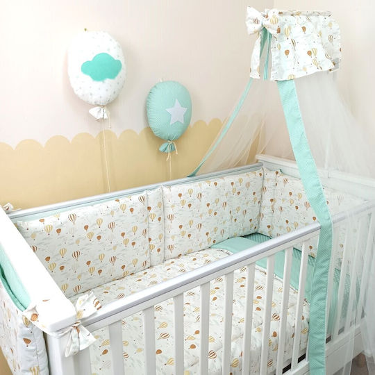 Baby Star Baby Crib Bedding Set Air Balloon 3pcs Turquoise