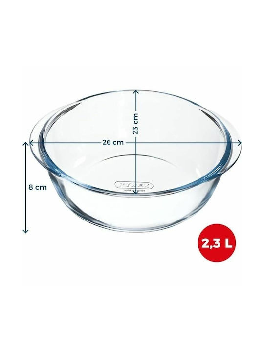 Pyrex Rund Feuerfestes Geschirr Glas 2300ml 1Stück