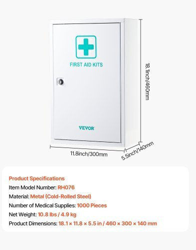 Vevor Farmacie Metalică Kit Trusă Prim Ajutor De Perete