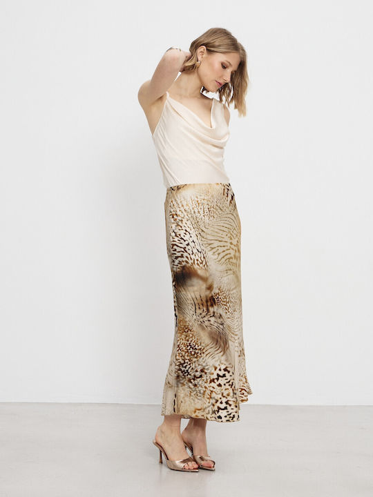 Ψηλόμεση Maxi Φούστα Animal Print