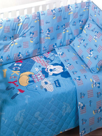 Palamaiki Σετ Κούνιας Disney Baby Mickey Boys Γαλάζιο 5τμχ