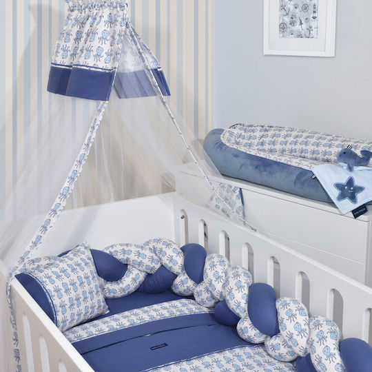 Nautica Baby Crib Bedding Set Octopus 3pcs Blue