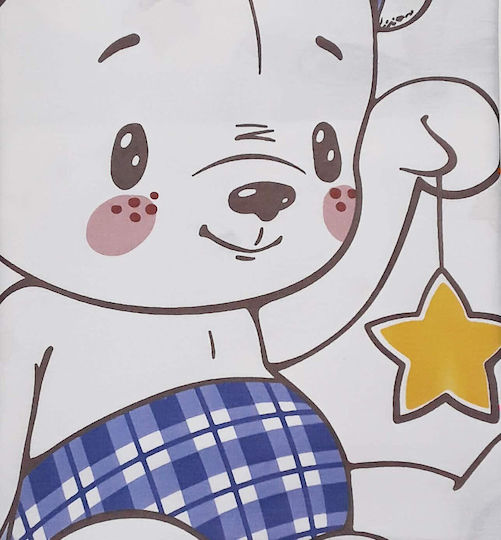 Beboulino Bear In Cloud Lenjerie De Patut Bebe Alb 105x170cm