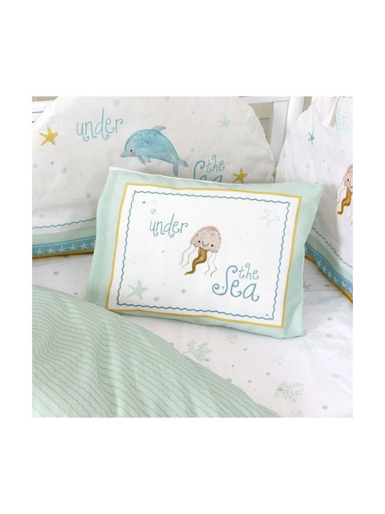 Nima Sea Love Baby Sheets Set Crib Cotton Fitted Turquoise 70x140cm 3pcs