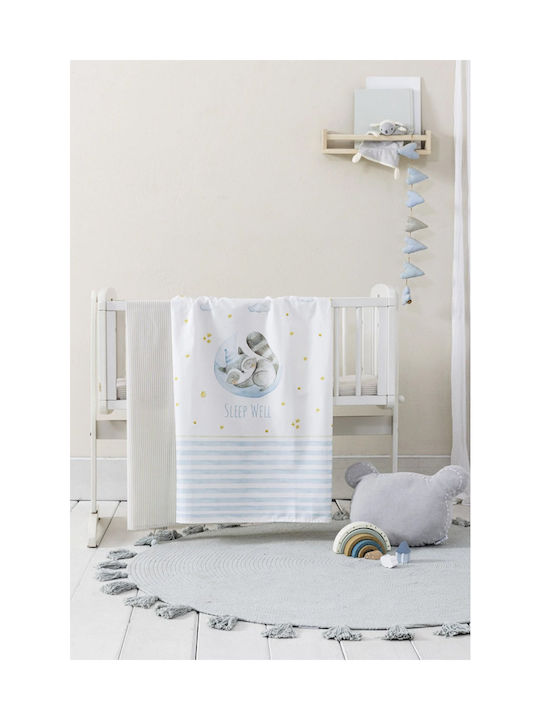 Nima Sleepy Raccoon Комплект Бебешки Чаршафи За Количка Памучни с Ластик Бели 70x140бр 3бр
