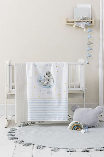 Nima Sleepy Raccoon Комплект Бебешки Чаршафи За Количка Памучни с Ластик Бели 70x140бр 3бр