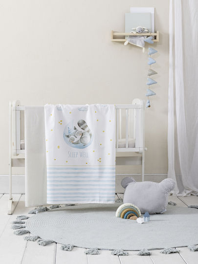 Nima Sleepy Raccoon Комплект Бебешки Чаршафи За Количка Памучни с Ластик Бели 70x140бр 3бр