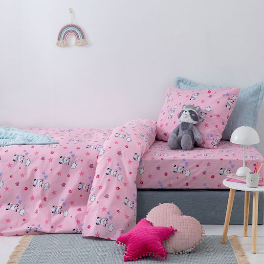 Palamaiki My Kingdom Baby Sheets Set Crib Cotton Fitted Pink 130x170cm 3pcs