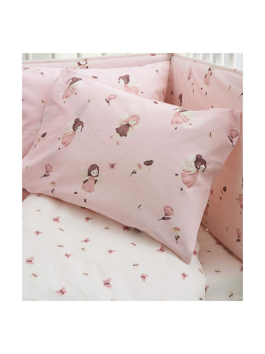 Vesta Home Σετ Βρεφικά Σεντόνια Λίκνου Βαμβακερά Fairy Ροζ 70x125εκ. 3τμχ