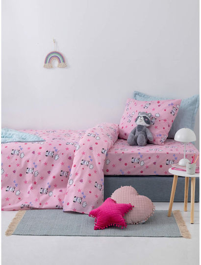 Palamaiki My Kingdom Baby Sheets Set Crib Cotton Fitted Pink 130x170cm 3pcs