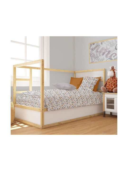 Dimcol Bebe Fox Бебешки Чаршаф За Количка Памук с ластик Сив 70x140бр
