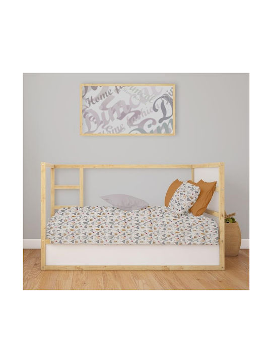 Dimcol Bebe Fox Бебешки Чаршаф За Количка Памук с ластик Сив 70x140бр