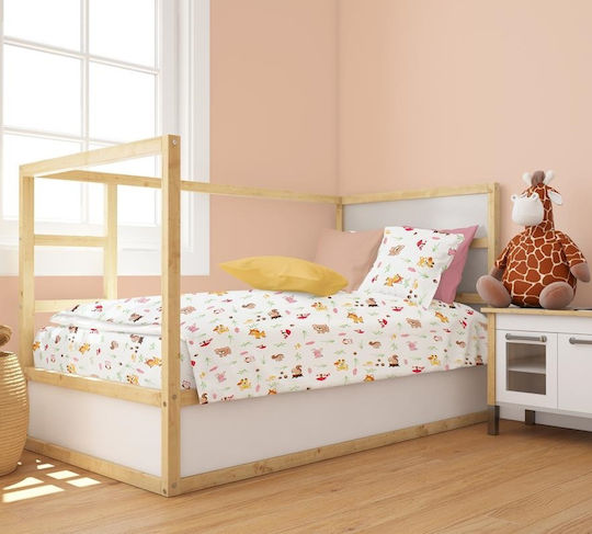 Dimcol Bebe Baby Sheets Set Crib Cotton Multicolored 120x160cm 3pcs