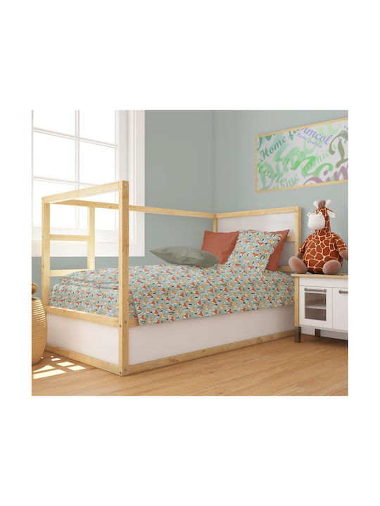Dimcol Bebe Fox Baby Sheets Set Crib Cotton Multicolored 120x160cm 3pcs