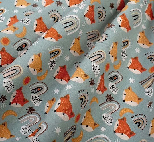 Dimcol Σετ Βρεφικά Σεντόνια Κούνιας Βαμβακερά Bebe Fox Πολύχρωμα 120x160εκ. 3τμχ