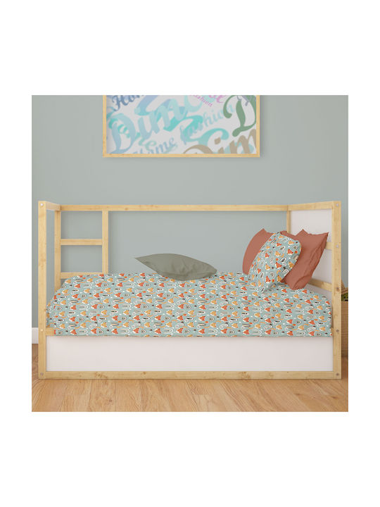 Dimcol Bebe Fox Baby Sheets Set Crib Cotton Multicolored 120x160cm 3pcs